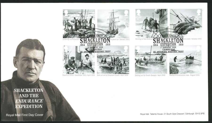 2016 - Shackleton Expedition First Day Cover - Expedition Cambridge Postmark